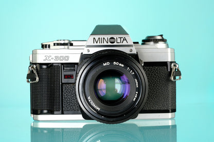 Minolta X-300 35mm SLR Film Camera + MD 50mm f/1.7 Lens