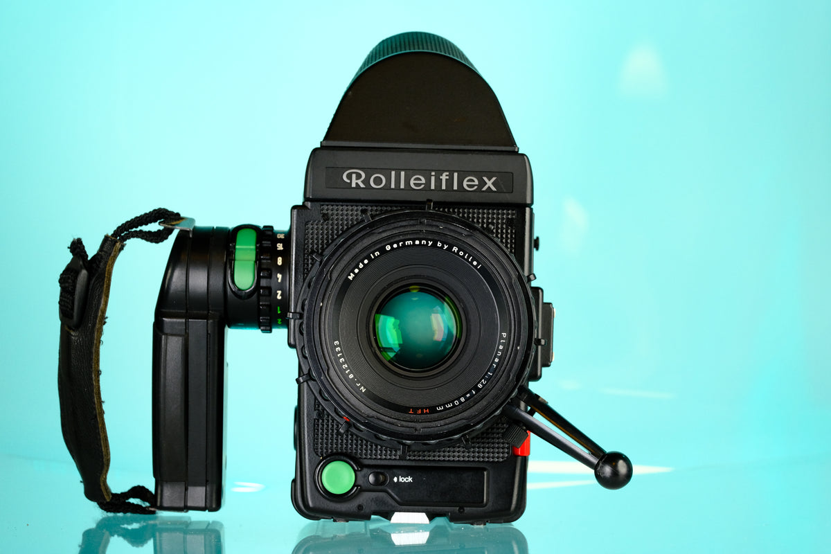 Rollei Rolleiflex 6008 Intergral Medium Format Camera + Rollei HFT 80mm f/2.8 Planar Lens + 45 Prism Viewfinder + Handle Grip