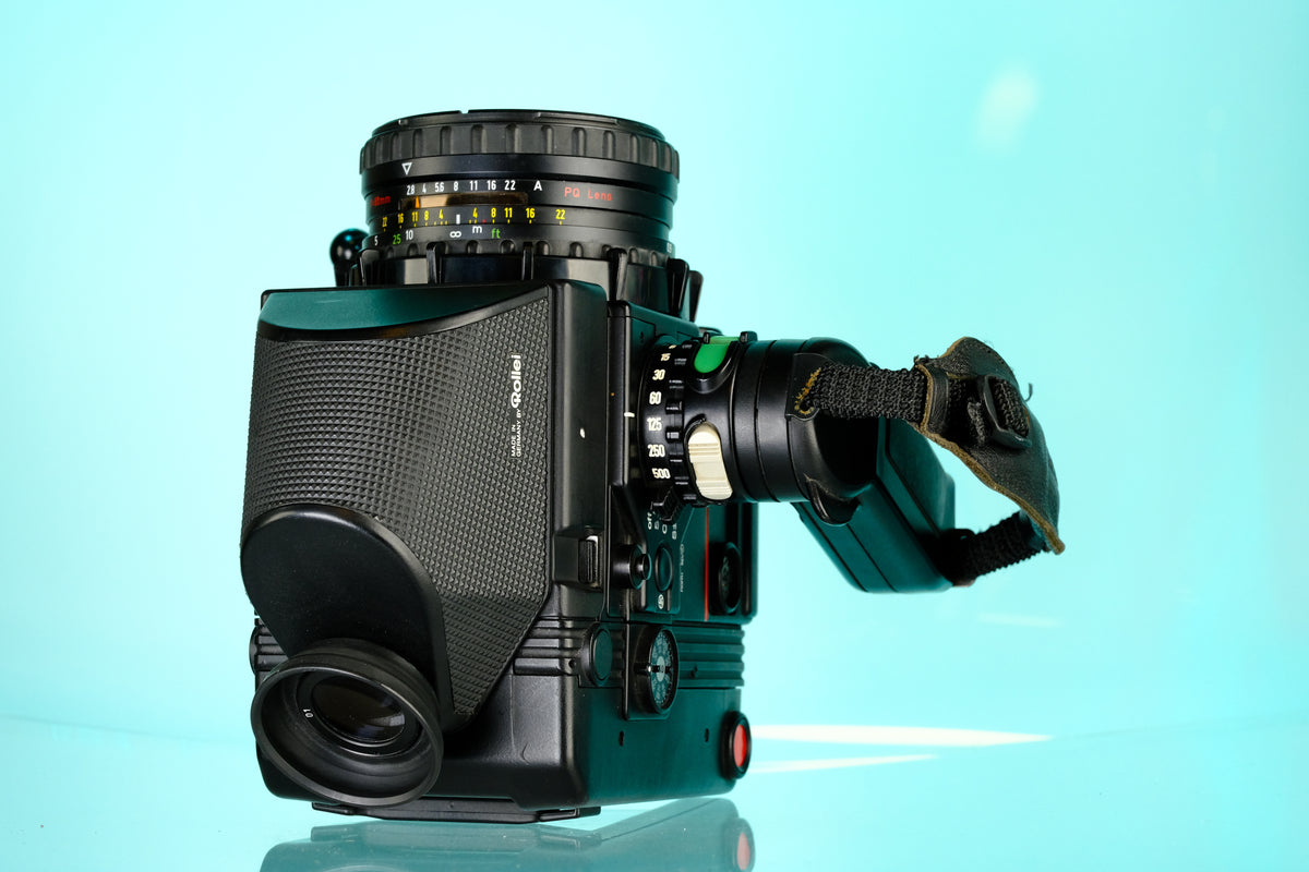 Rollei Rolleiflex 6008 Intergral Medium Format Camera + Rollei HFT 80mm f/2.8 Planar Lens + 45 Prism Viewfinder + Handle Grip