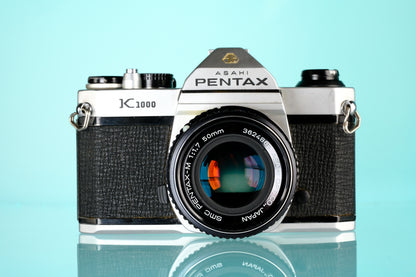 Pentax K1000 35mm SLR Film Camera + Pentax-M 50mm f/1.7 Lens