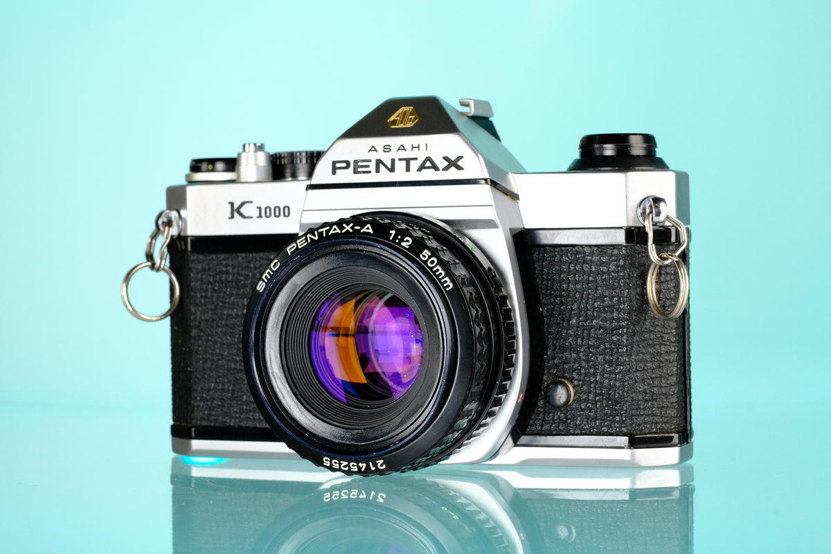 Pentax K1000 35mm SLR Film Camera + Pentax-A 50mm f/2 Lens