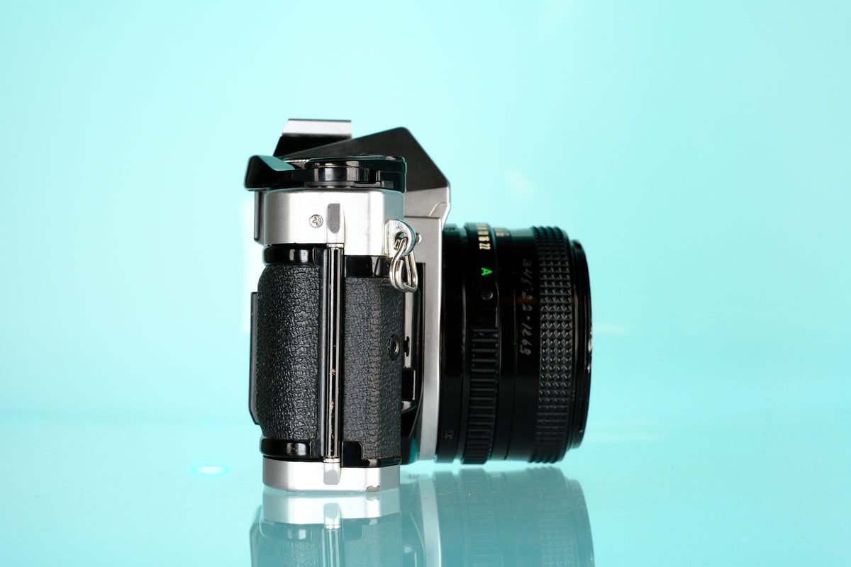 Canon AE-1 Program 35mm SLR Film Camera + Canon 50mm f/1.8 FD Lens