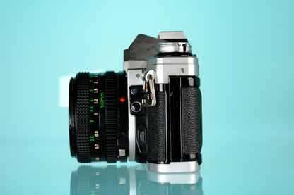 Canon AE-1 35mm SLR Film Camera + 50mm f/1.8 Lens