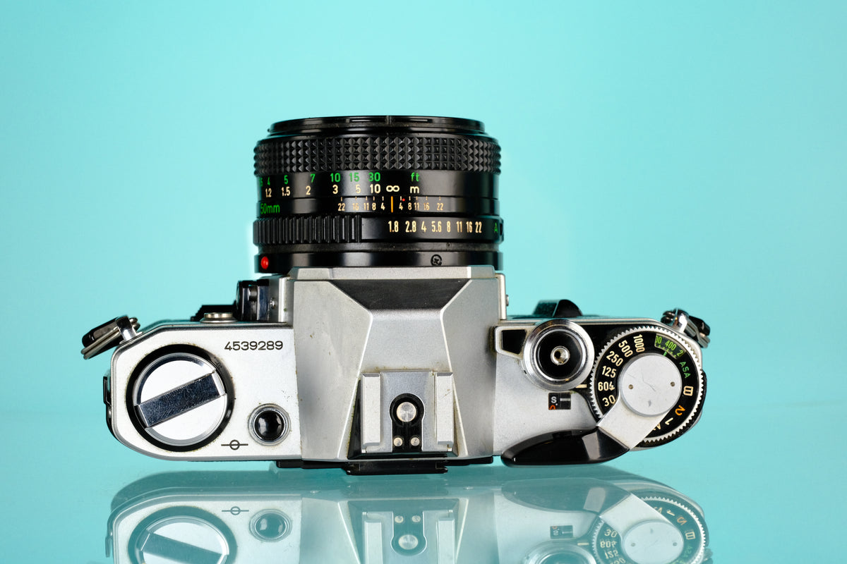 Canon AE-1 35mm SLR Film Camera + 50mm f/1.8 Lens