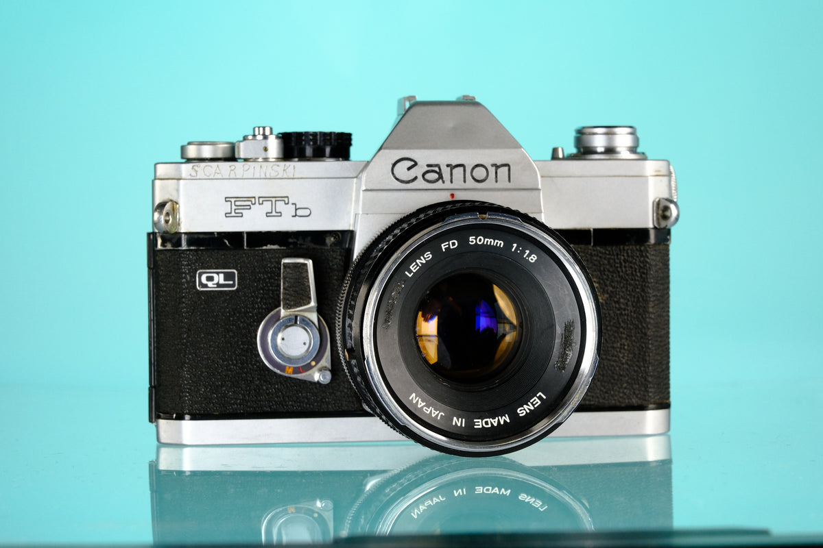 Canon FTb QL 35mm SLR Film Camera + 50mm f/1.8 FD Lens