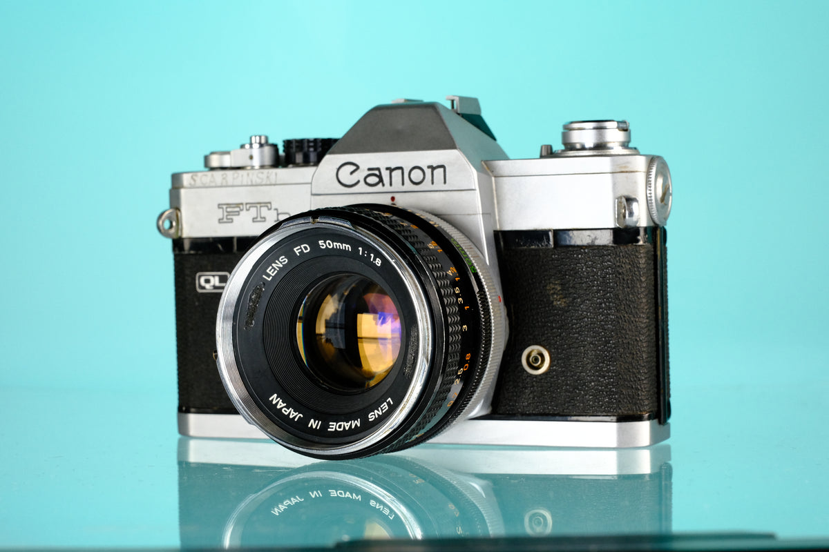 Canon FTb QL 35mm SLR Film Camera + 50mm f/1.8 FD Lens