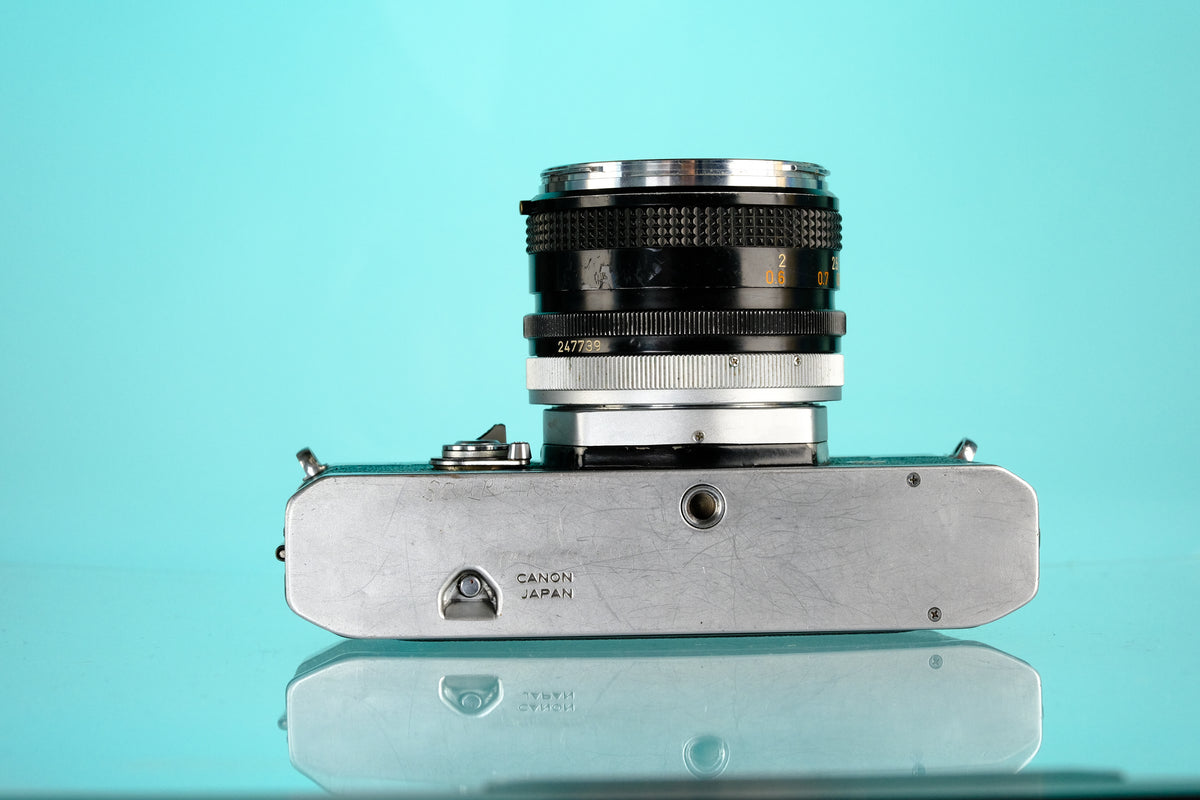 Canon FTb QL 35mm SLR Film Camera + 50mm f/1.8 FD Lens
