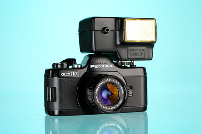 Pentax Auto 110 + 18mm f/2.8 Lens + AF100 P Flash