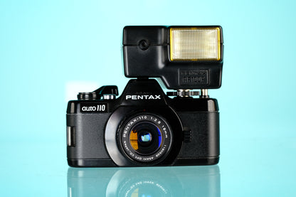 Pentax Auto 110 + 18mm f/2.8 Lens + AF100 P Flash
