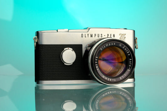 Olympus PEN-F 35mm Half Frame Film Camera + 42mm f/1.2 Lens
