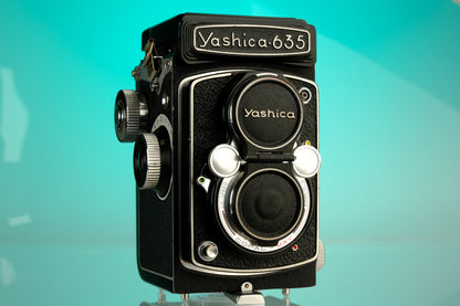 Yashica 635 6x6 Medium Format TLR Film Camera + 35mm Adapter