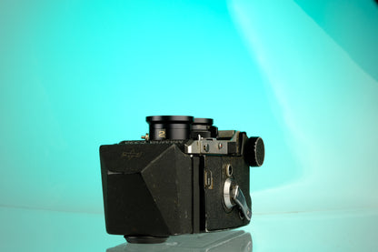 Mamiya C330 Professional F 6x6 TLR Camera + 80mm f/2.8 Blue Dot Lens, Prism Viewfinder