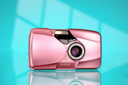 Olympus MJU II Stylus Epic - Repainted Sakura Pink 35mm Point & Shoot Film Camera