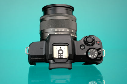Canon M50 Mark II APS-C Mirrorless Digital Camera + 15-45mm f/3.5-6.3 IS STM Lens