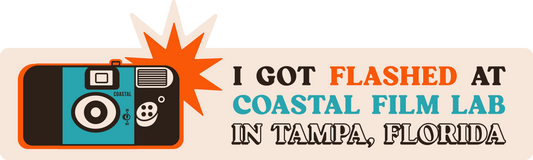 I Got Flashed At Coastal Film Lab – Waterproof Vinyl Bumper Decal (8.75” x 3.75”)