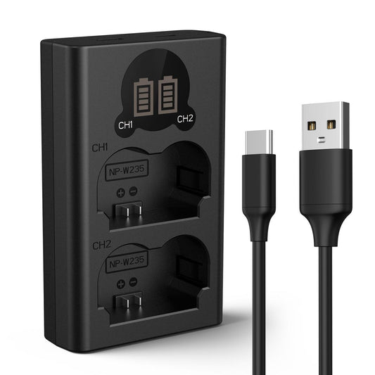 K&F Concept USB Dual Battery Charger for Fujifilm NP-W235 Batteries