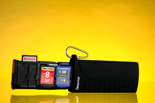 Coastal 12 SD Card Holder with Built in USB C SD & MicroSD Reader