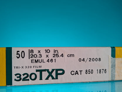 Kodak 320 TXP Tri-X 8x10 Format Film | Opened & Batch Tested