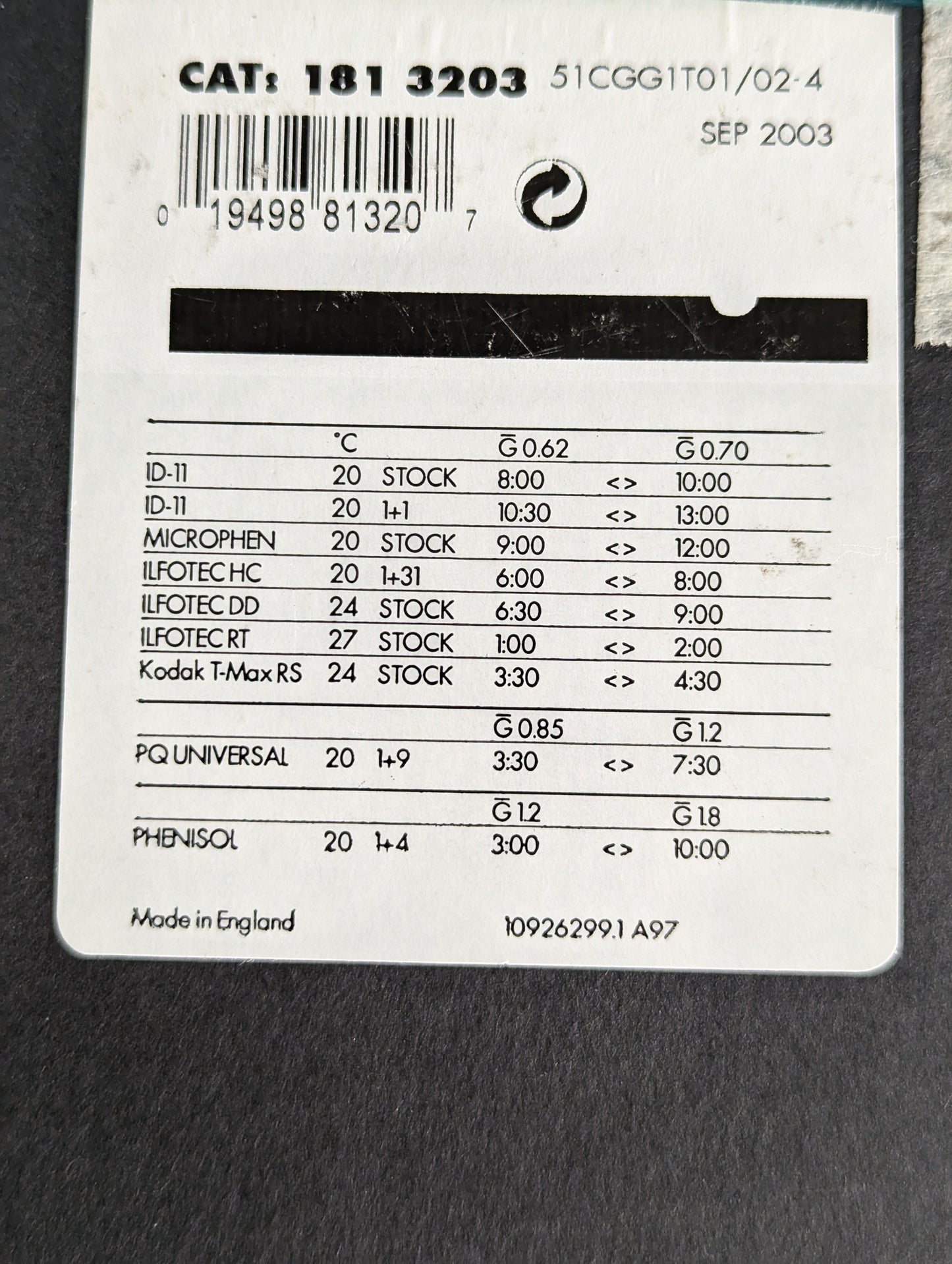 Ilford Ortho Plus 8x10 Copy Film (17 Sheets)