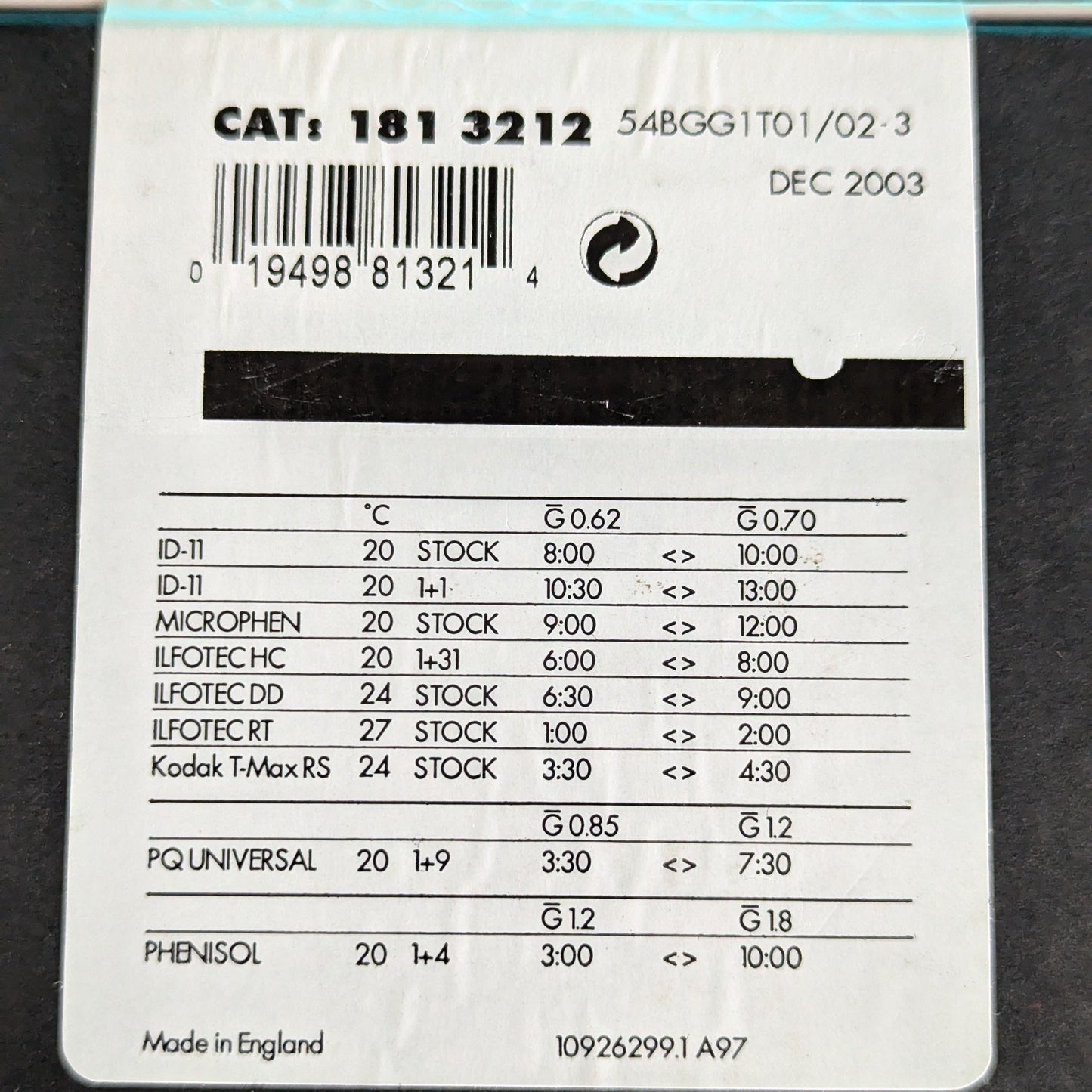 Ilford Ortho Plus 10x12 Copy Film Exp 12/03 Fridge Stored | Opened 12 Sheets