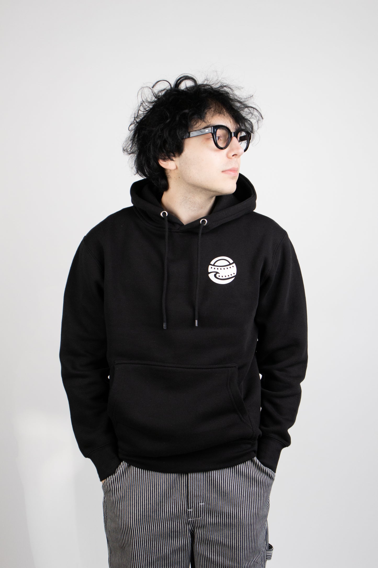 One Stop Shop Hoodie White on Black