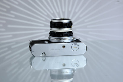 Nikon Nikomat 35mm SLR Film Camera + Nikkor-H 50mm F/2 Pre-AI Lens