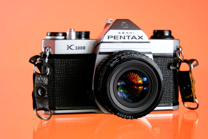 Pentax K1000 35mm SLR Film Camera + 50mm f/1.7 Lens
