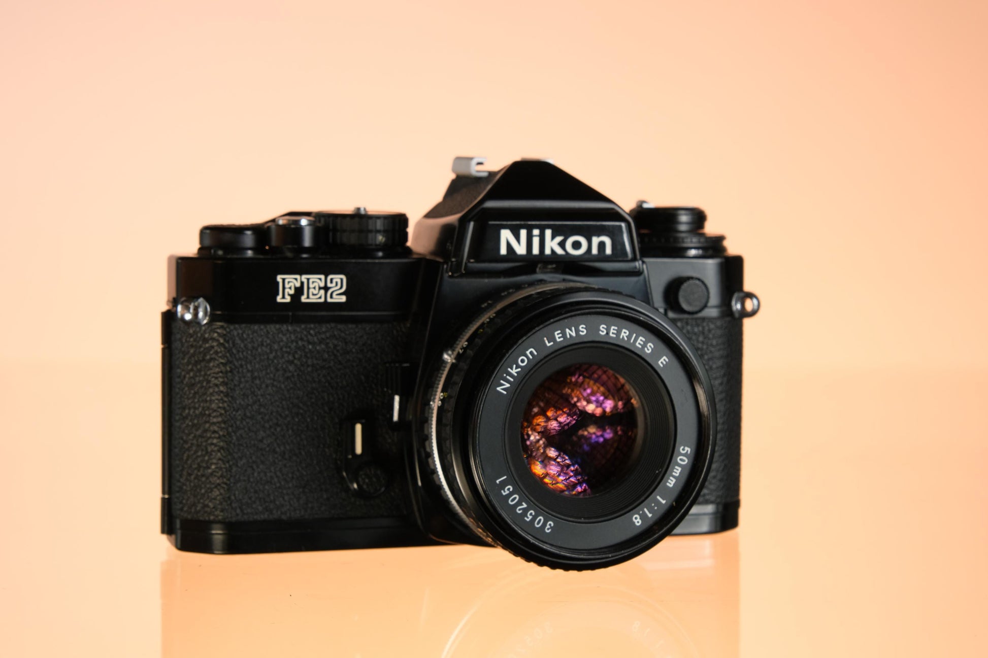 NIkon FE2 35mm Film SLR FIlm Camera + 50mm F/1.8 Series E