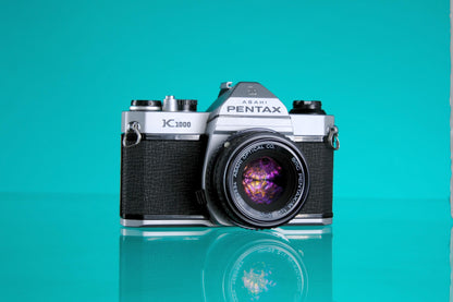 Pentax K1000 35mm SLR Film Camera + 50mm F/2 Kit Lens