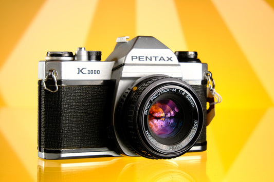 Pentax K1000 35mm SLR Film Camera + Pentax-M 50mm f/2.0 Lens