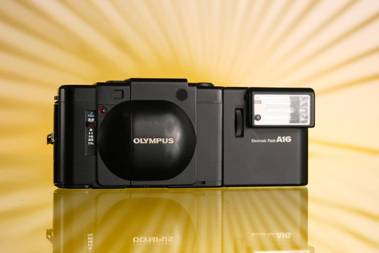 Olympus XA 35mm Point and Shoot + A16 Flash - MINT