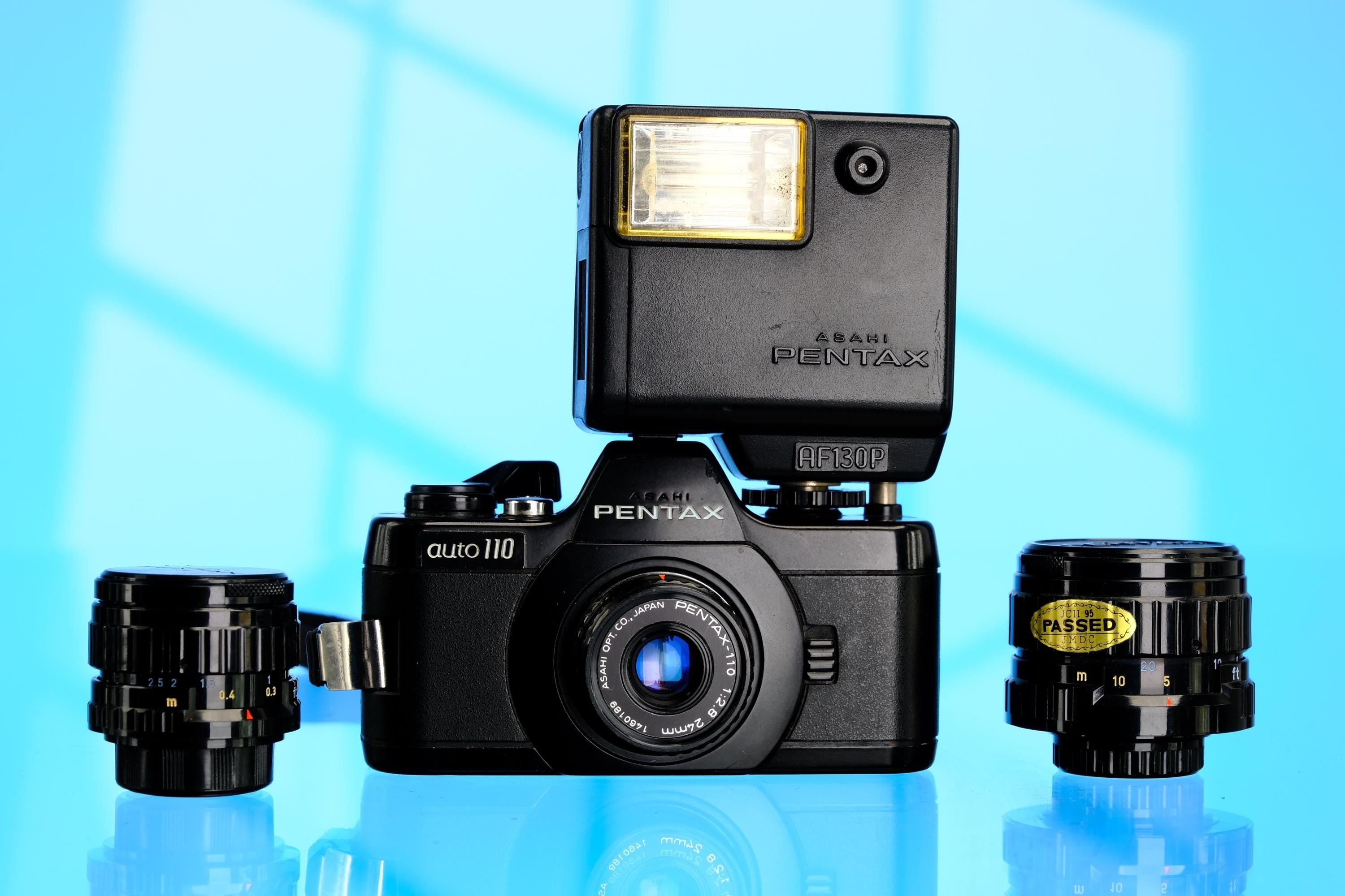 Pentax Auto 110 Super SLR Film Camera Kit w/ 18mm, 24mm, 50mm