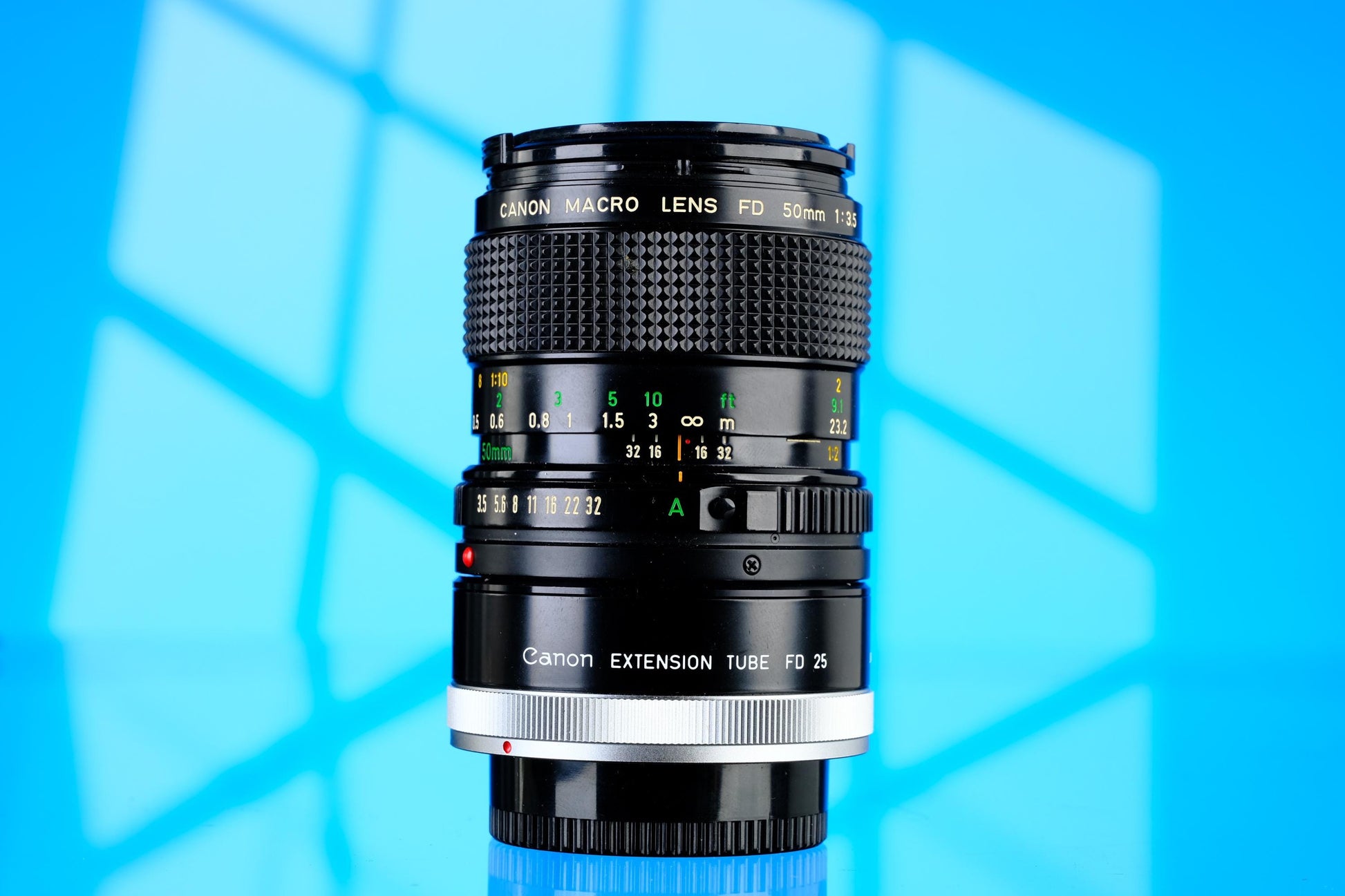 Canon FD 50mm f/3.5 Macro Lens + 25mm Extension Tube