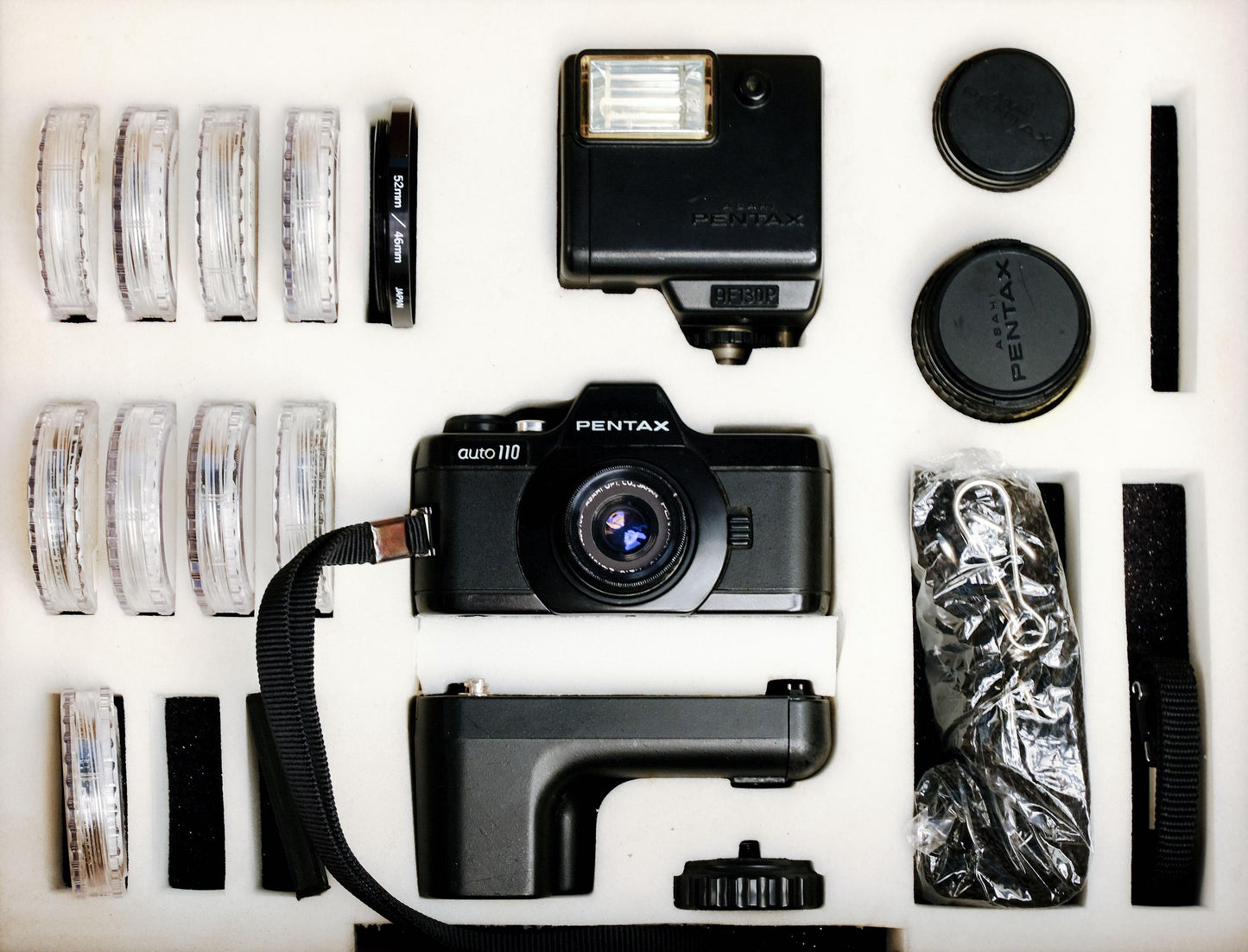 Pentax Auto 110 Super SLR Film Camera Kit w/ 18mm, 24mm, 50mm Lenses Exc!