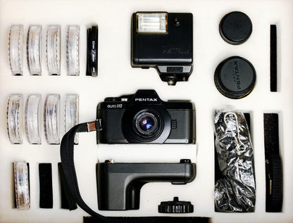 Pentax Auto 110 Super SLR Film Camera Kit w/ 18mm, 24mm, 50mm Lenses Exc!