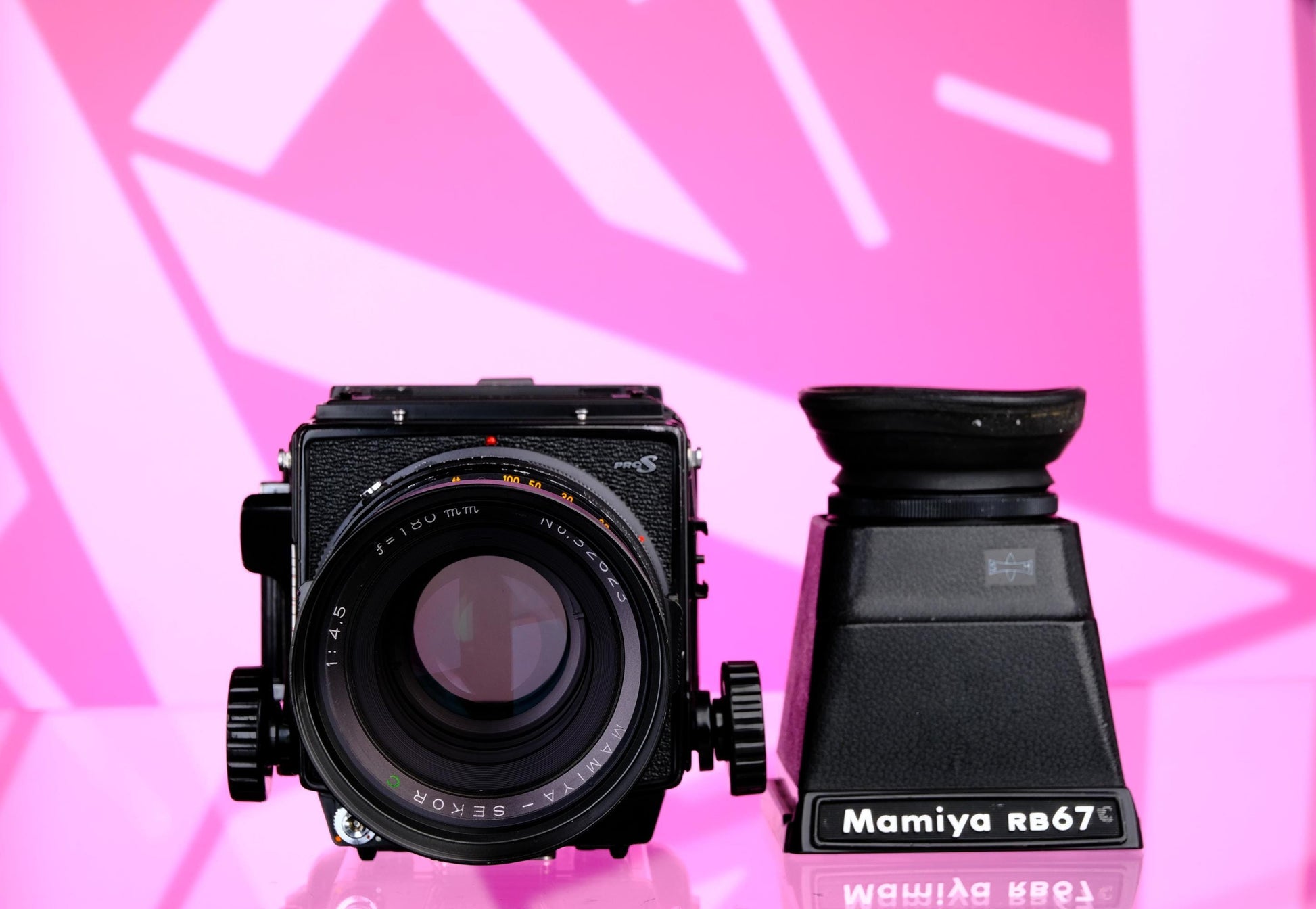 Mamiya RB67 Pro S 6x7 Medium Format SLR w/ 120 back, Chimney Finder + 180mm f/4.5 Lens