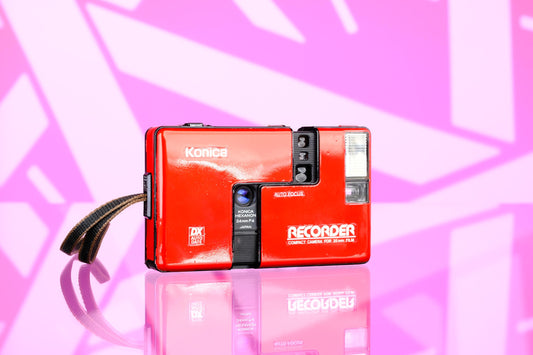Konica Recorder 35mm Half Frame Point & Shoot Camera - Red