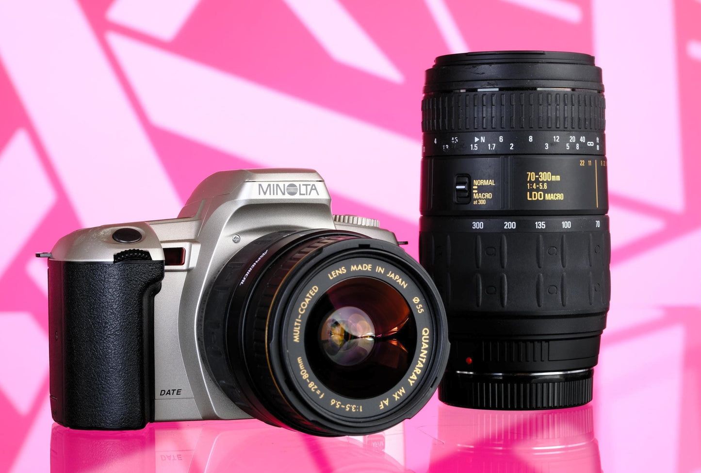 Minolta STsi 35mm Autofocus SLR Camera + 28-80mm f/3.5-5.6 Zoom Lens, 70-300mm LDO Macro Lens