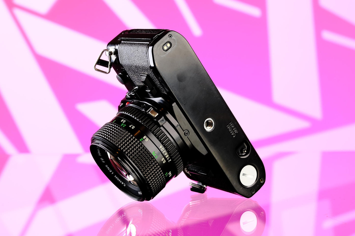 Canon Ae-1 Black 35mm SLR + 50mm f/1.4 nFD Lens