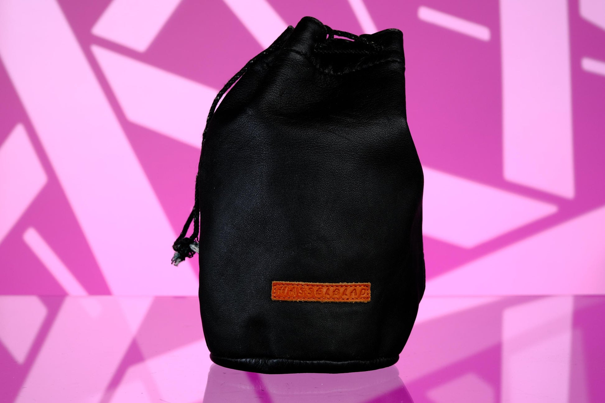 Hasselblad Black Leather Lens Case Pouch - 9" H x 4.5" W