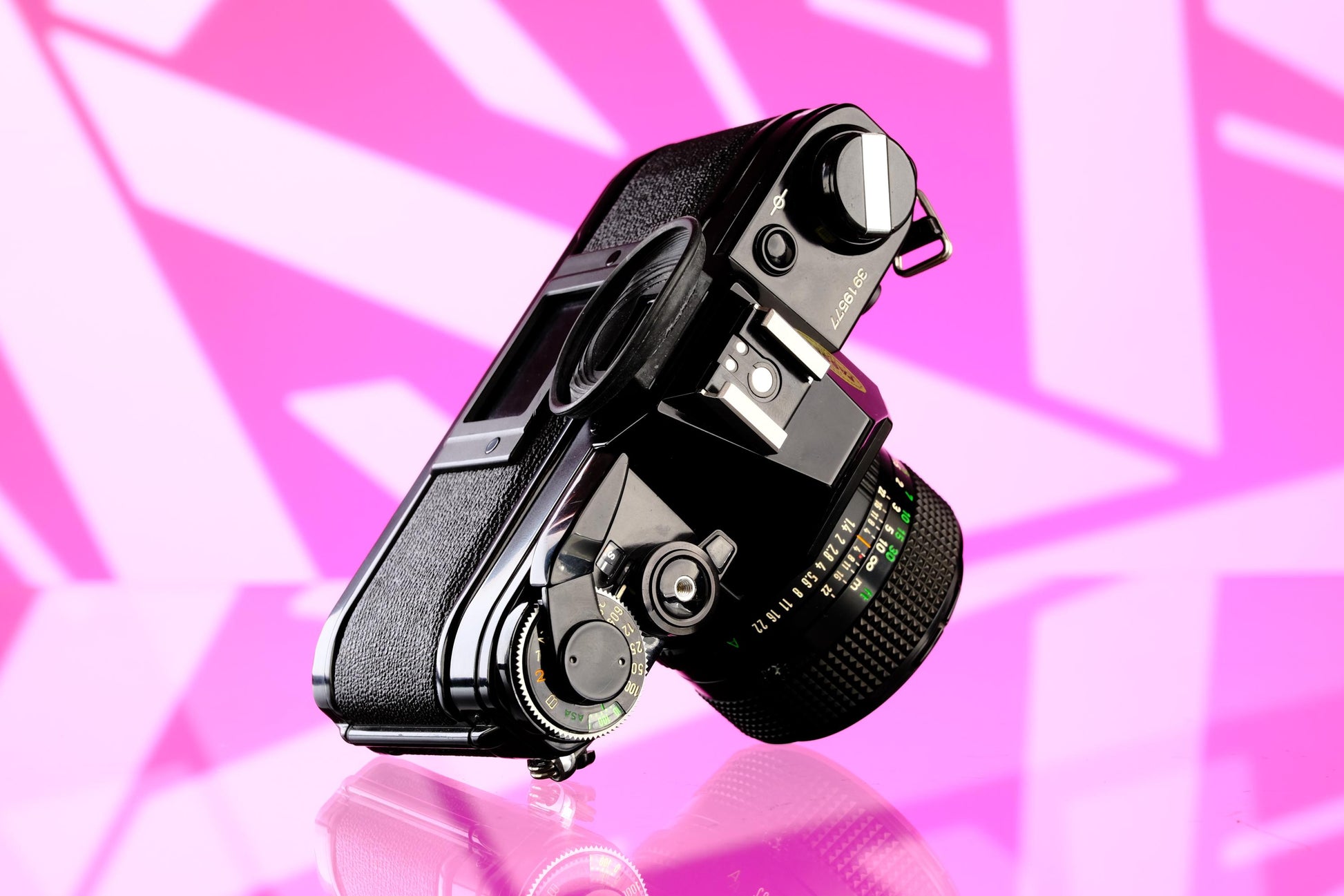 Canon Ae-1 Black 35mm SLR + 50mm f/1.4 nFD Lens