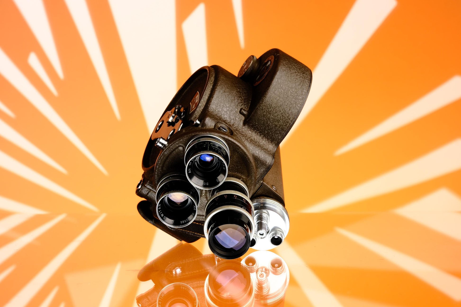 Bell & Howell 16mm Filmo Camera 70 DL + Kern Paillard 16mm, 25mm, 75mm Lenses
