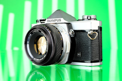 Olympus OM-1 35mm SLR Film Camera + 50mm f/1.8 Lens