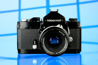 Nikon Nikkormat 35mm SLR Film Camera + Nikon 50mm F/2 Pre AI