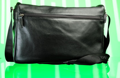 Delsey Corium 7 DSLR Camera Black Leather Shoulder Bag