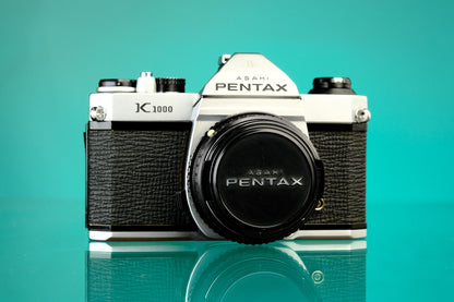 Pentax K1000 35mm SLR Film Camera + Pentax M 50mm f/2 K Lens