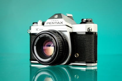Pentax K1000 35mm SLR Film Camera + Pentax M 50mm f/2 K Lens