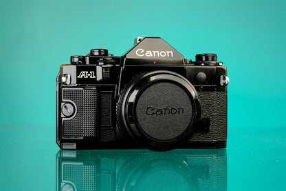Canon A-1 35mm SLR Film Camera + Canon 50mm f/1.8 FD Lens
