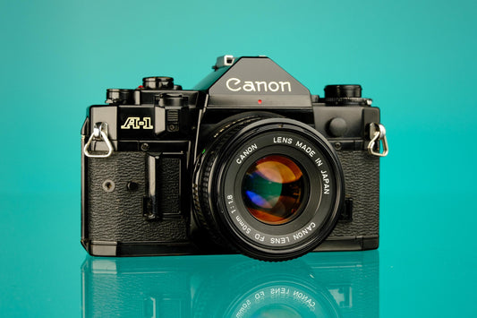 Canon A-1 35mm SLR Camera + 50mm f/1.8 Lens