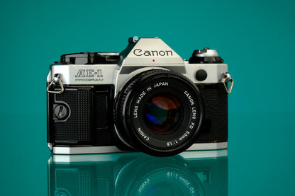 Canon AE-1 Program SLR + 50mm f/1.8 Lens